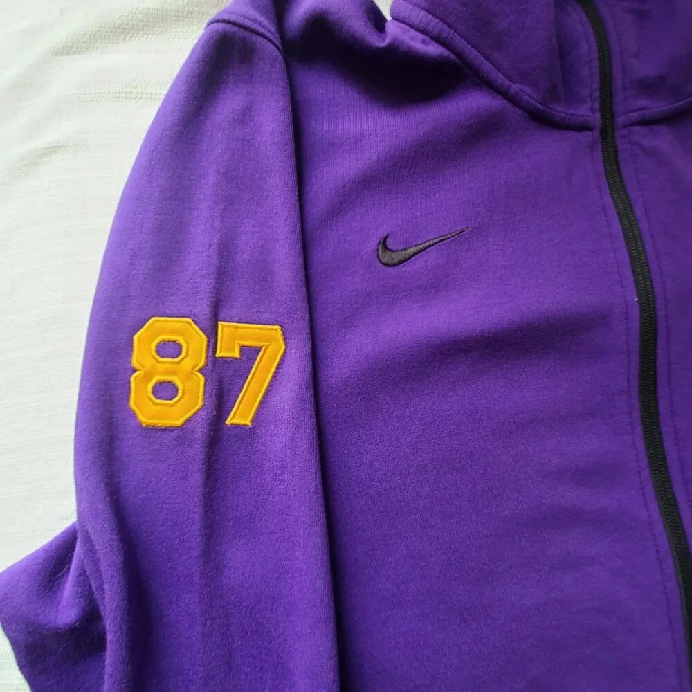 Nike Washington Huskies Hoodie Mens XXL Dri-FIT Purple Full Zip #87 NCAA